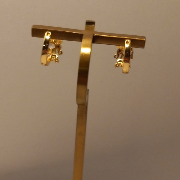 Hope Drop Earring Elephant With Zircon Gold Layered/Oro Laminado - Picture 5 of 15